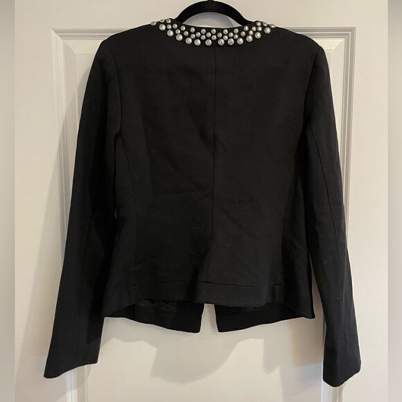 EUC Trina Turk Silver Studded Black Blazer Jacket Sz. 8 - Picture 4 of 7